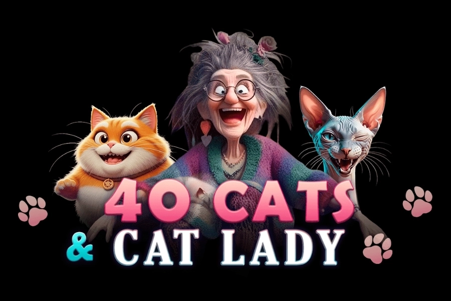 40 Cats And Lady